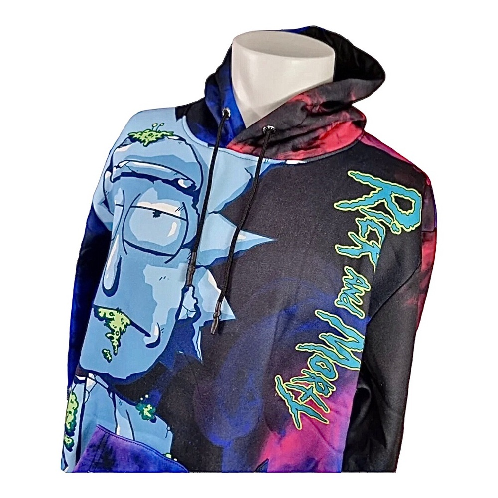 MEMBERS ONLY x Rick And Morty Print pullover hoodie size small new - Picture 1 of 8